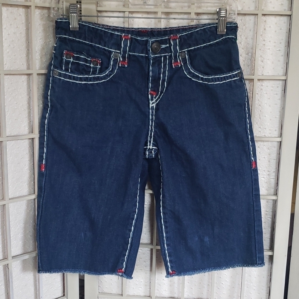 True Religion blue denim youth shorts 14